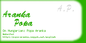 aranka popa business card